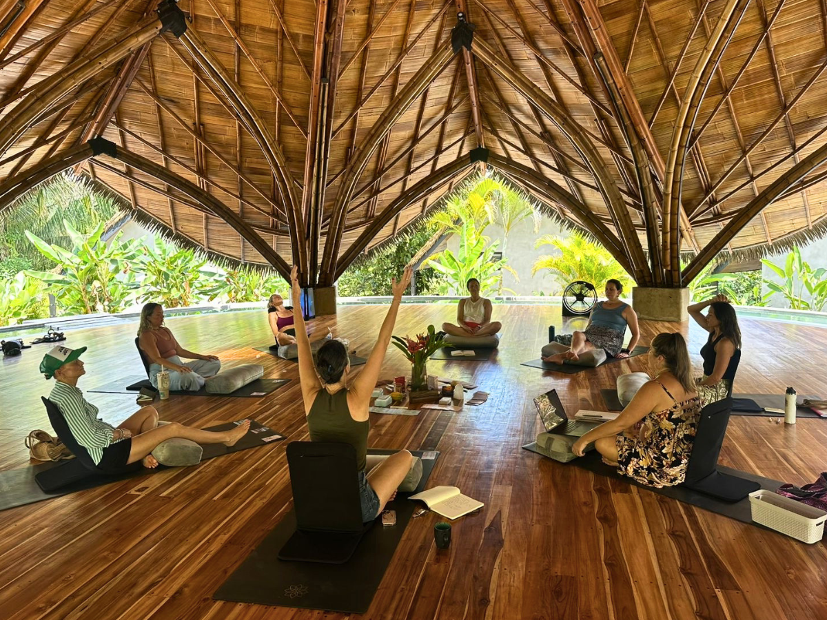 Women in circle on retreat in Costa Rica